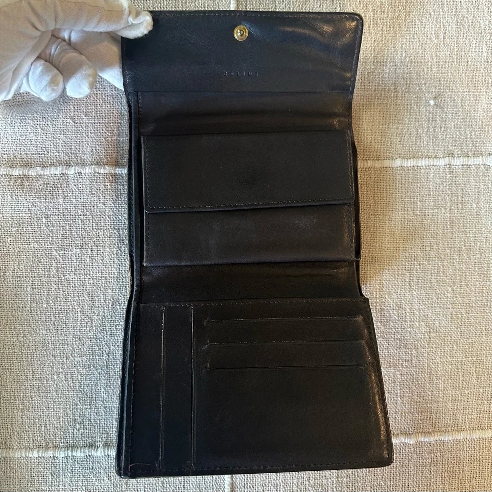 Celine | Green Vintage Classic Print Canvas Trifold Wallet - Picture 5 of 12